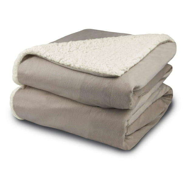 ELECTRIC MICRO MINK & SHERPA TAN  NEW! HEATED THROW EXTRA LONG 50X72 INCHES 